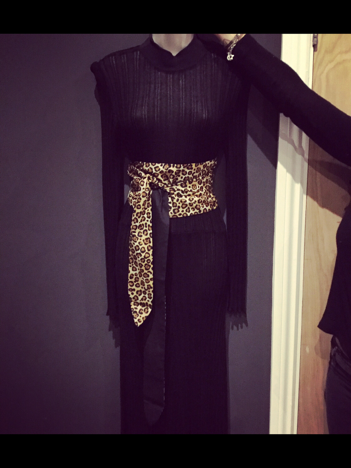 Leopard And Black Obi Belt