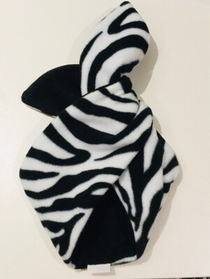 Zebra And Black Fleece Wired hairband