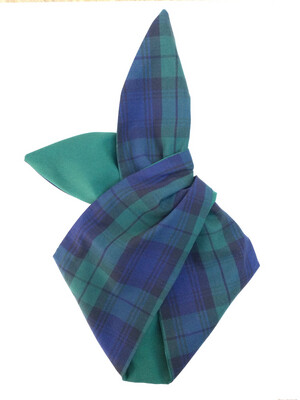 Green/navy tartan With Green wired hairband