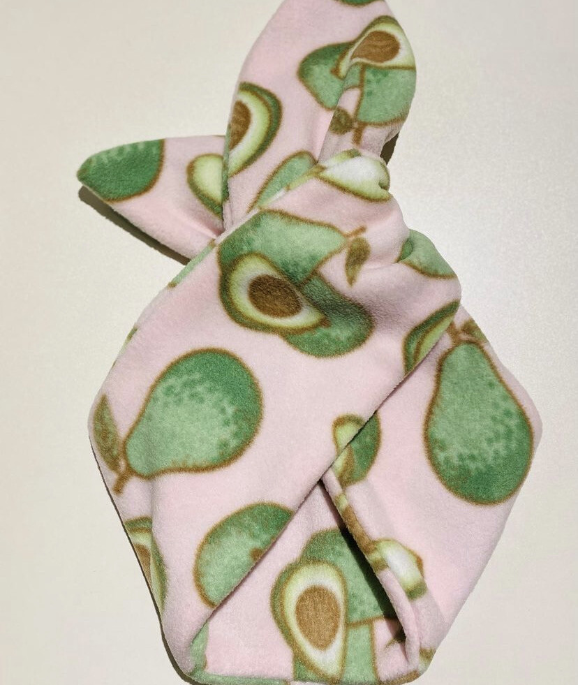 Avocado Pink Fleece Wired Hairband