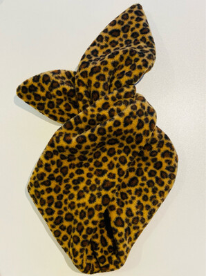 Leopard Fleece Wired Hairband