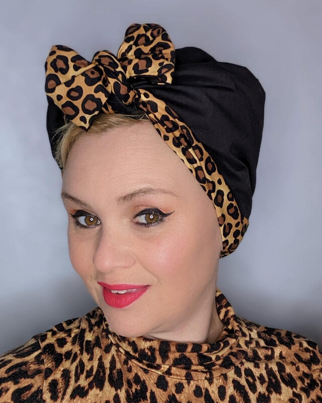 Leopard/ Blk Turban