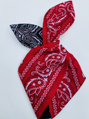 Black And Red Bandanna Wired Hairband