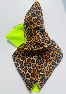Neon Yellow Leopard Wired Hairband