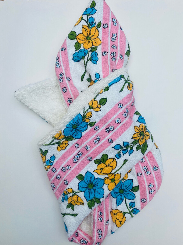 Retro Floral Toweling Wired Hairband