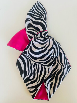 Zebra Print with Cerise Reverse Wired Hairband 