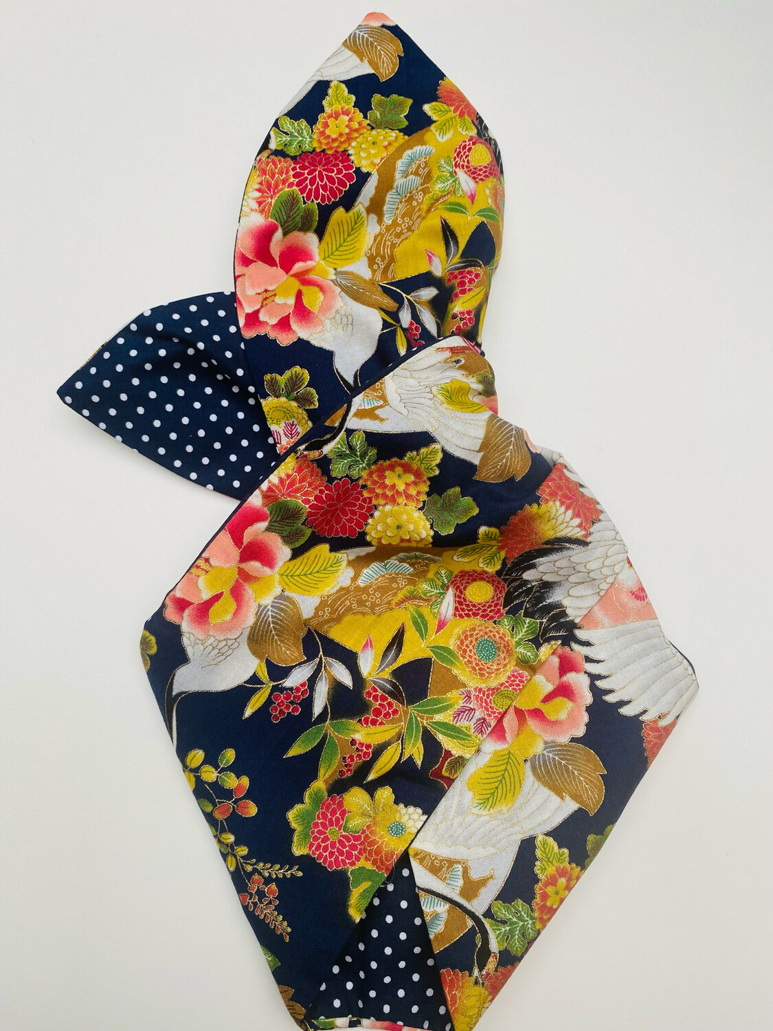 Navy Japanese Storks Wired Hairband Navy Japanese Storks Wired Hairband