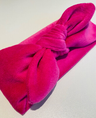 Pink Velour Baby Jersey Head wrap
