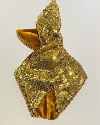 Gold Sequin And Velvet Wires Hairband