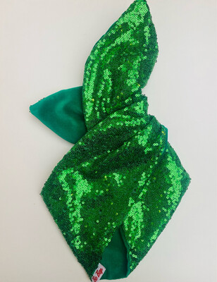 Green Sequin And Velvet Wired Hairband