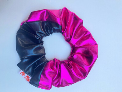 Cerise And Blk Metalic Scrunchie