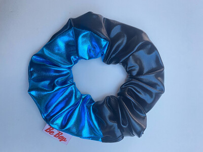 Blue And Blk Metallic Scrunchie