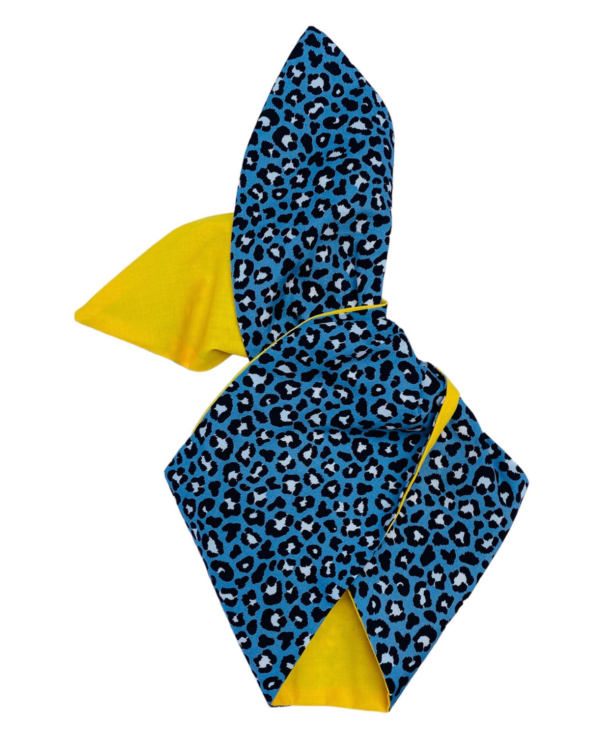 Denim Blue Leo With Yellow Wired Hairband