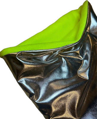 Metalic Silver And Neon Yellow Snood