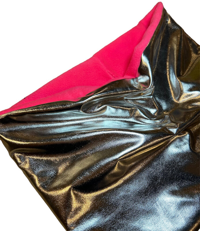 Metalic Silver And Fluorescent Pink Snood