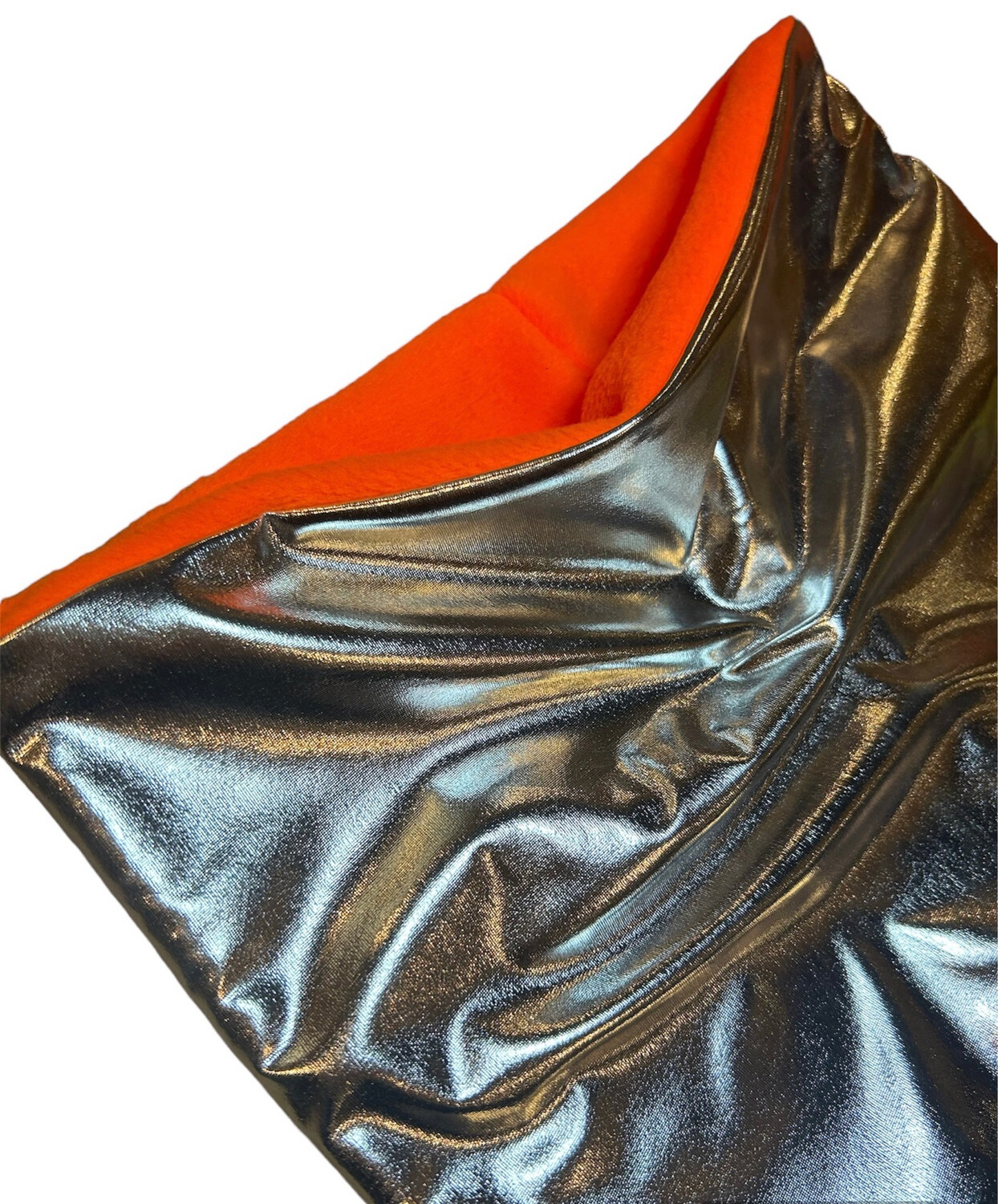 Metallic Silver And Neon Orange Snood