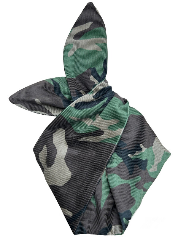 Camouflage Corduroy Wired Hairband