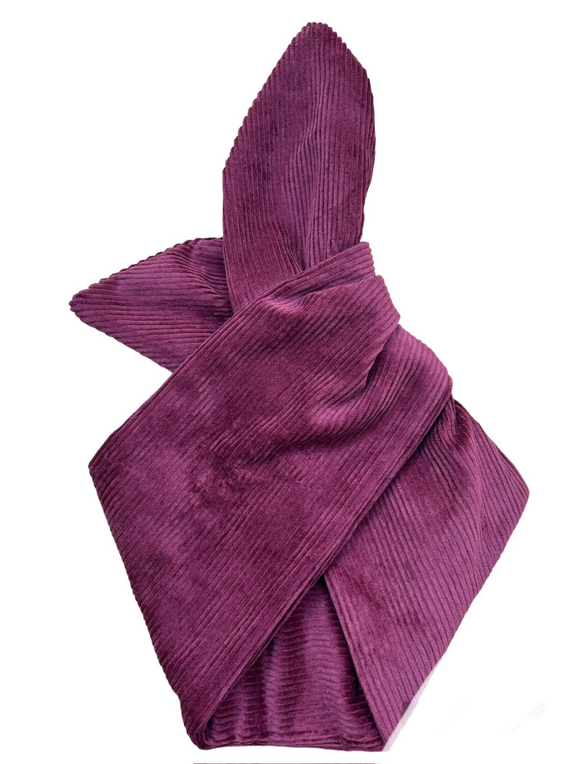 Wine Corduroy Wired Hairband