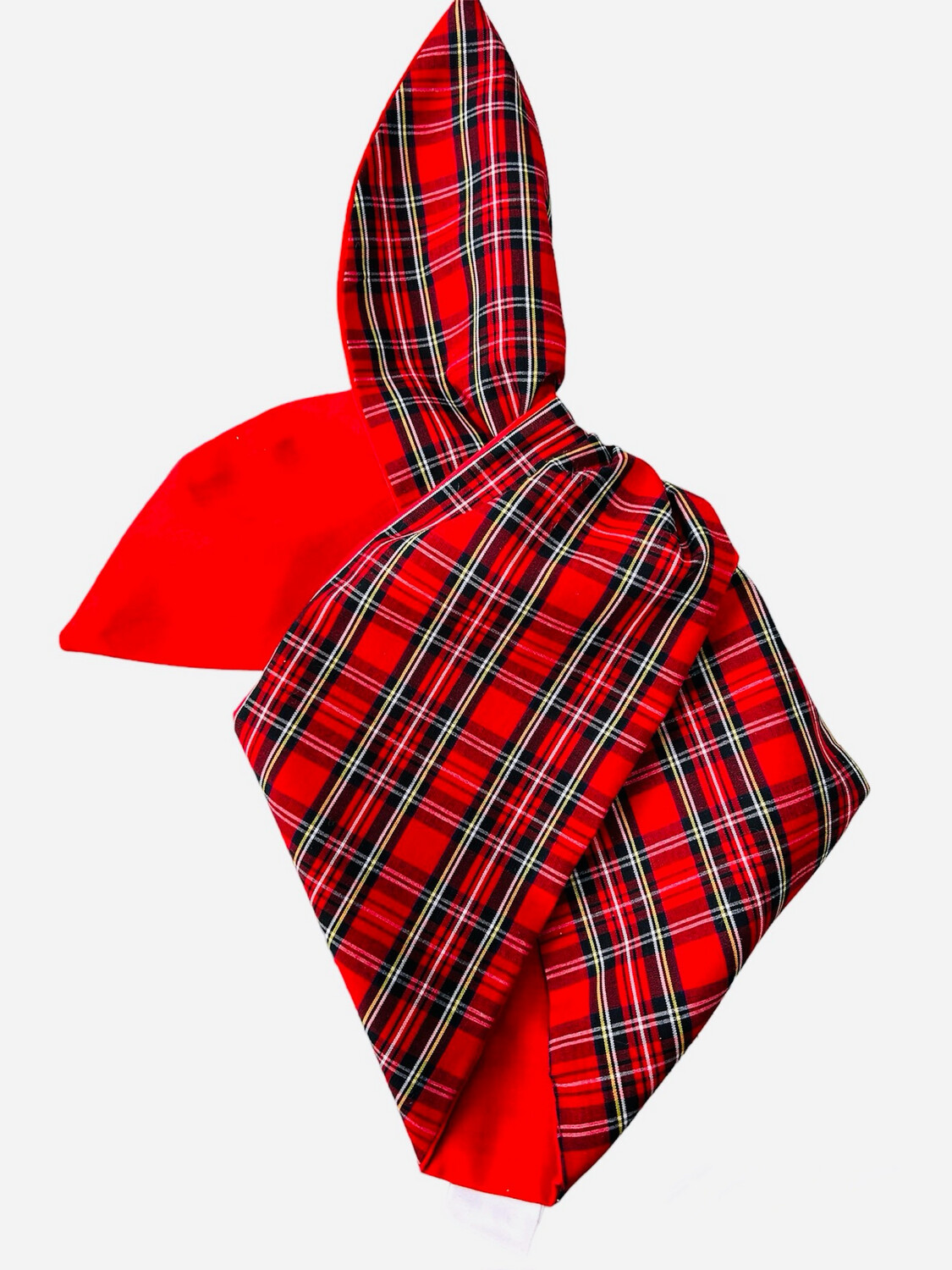 Red tartan / plain red wired hairband