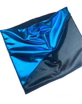 Metallic And Fleece Snood In Electric Blue And Black