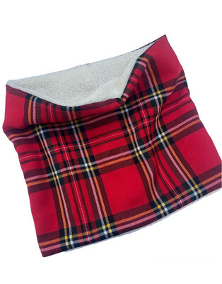 Red Tartan And Cream Sherpa Snood (adult) 