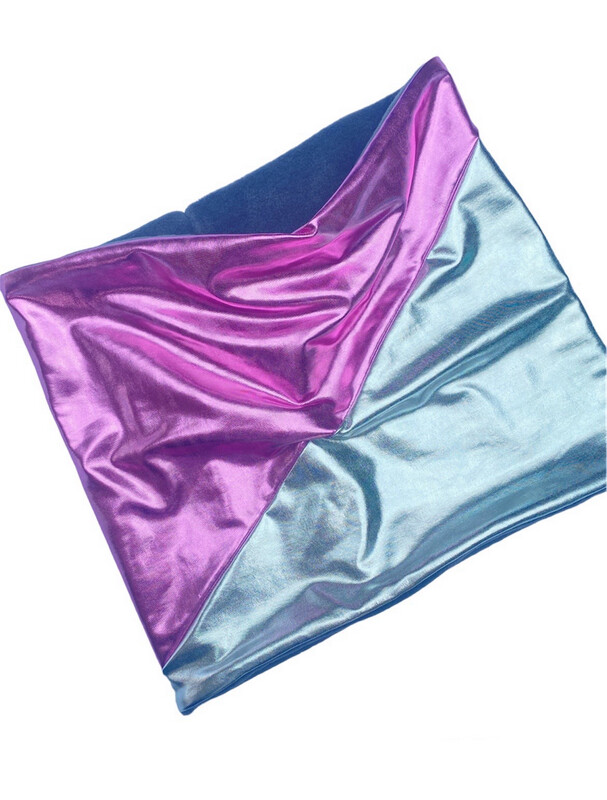 Metallic And Fleece Snood In Pink And Silver