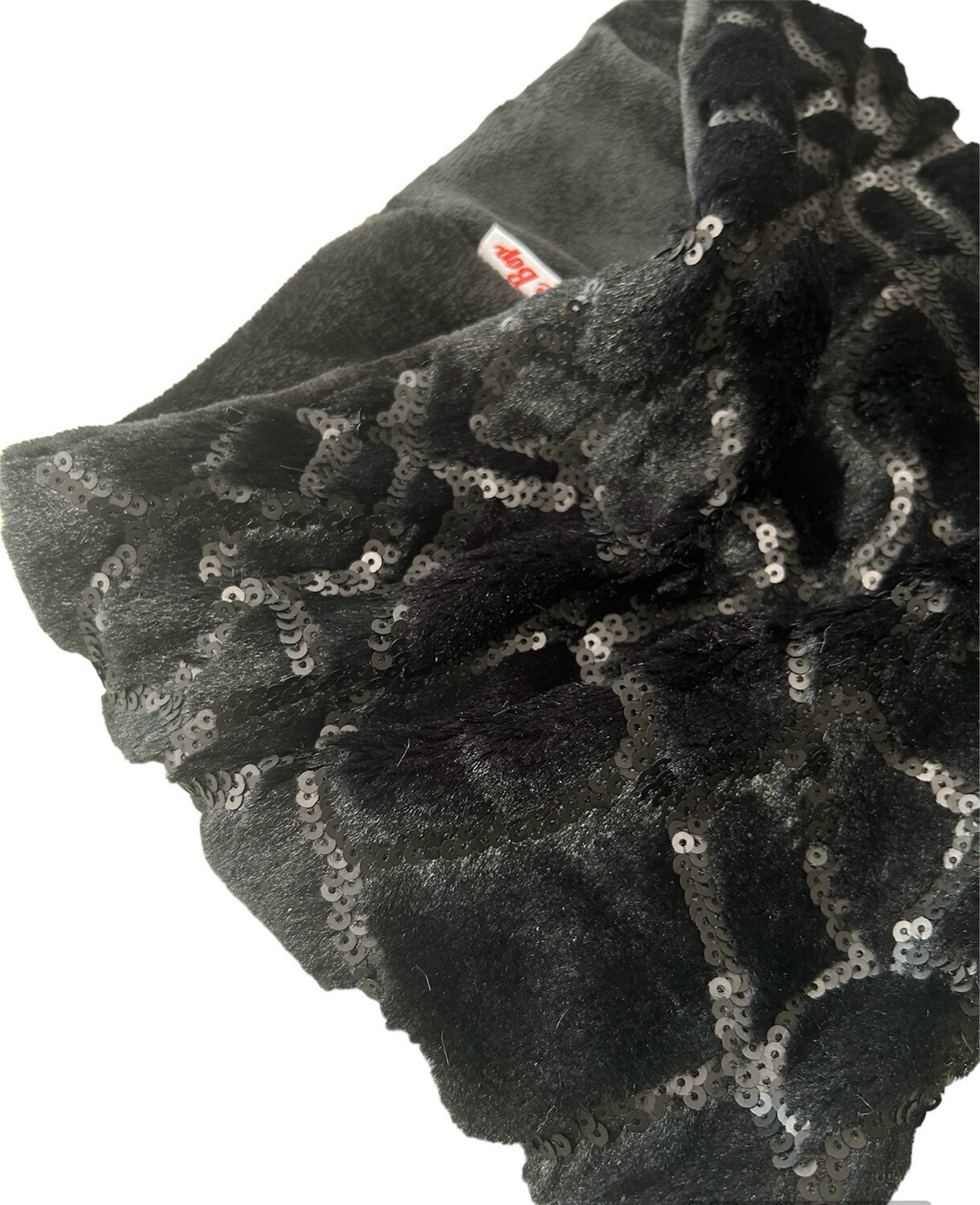 Black Sequin , Fur Snood
