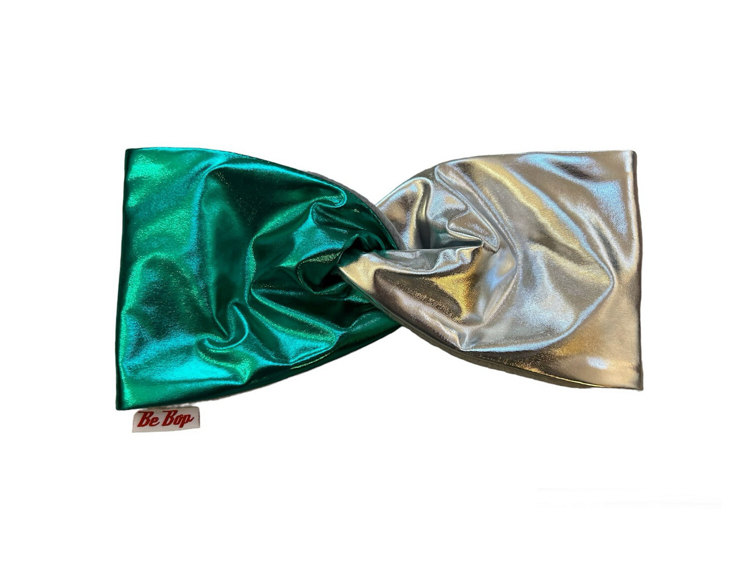Metallic Adult Jersey Headband In Jade And Silver