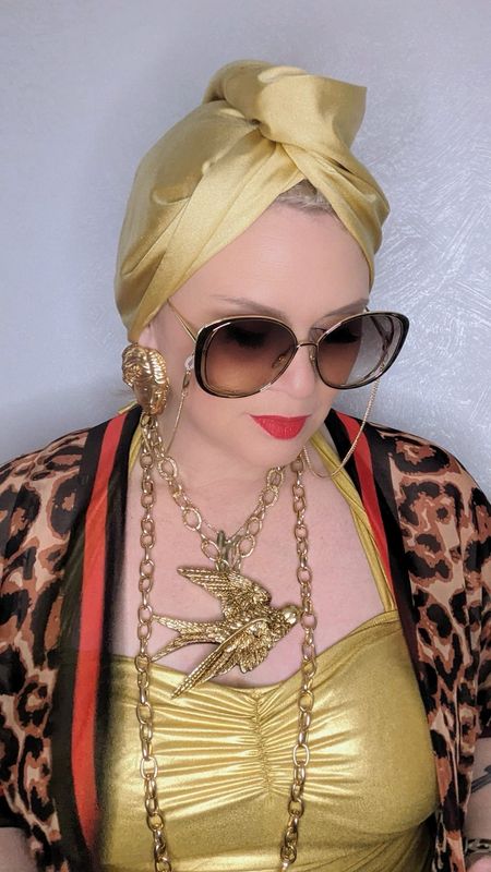 Stretch Gold Jersey Turban