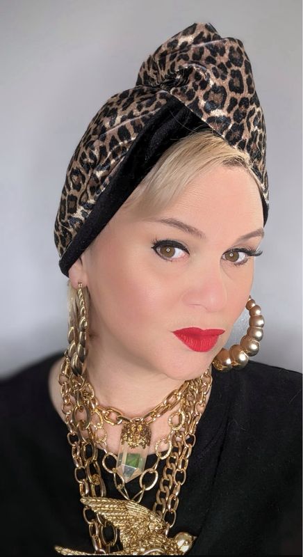 Velvet Leopard Turban