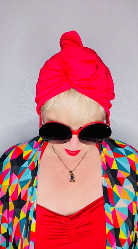 Red Stretch Jersey Turban