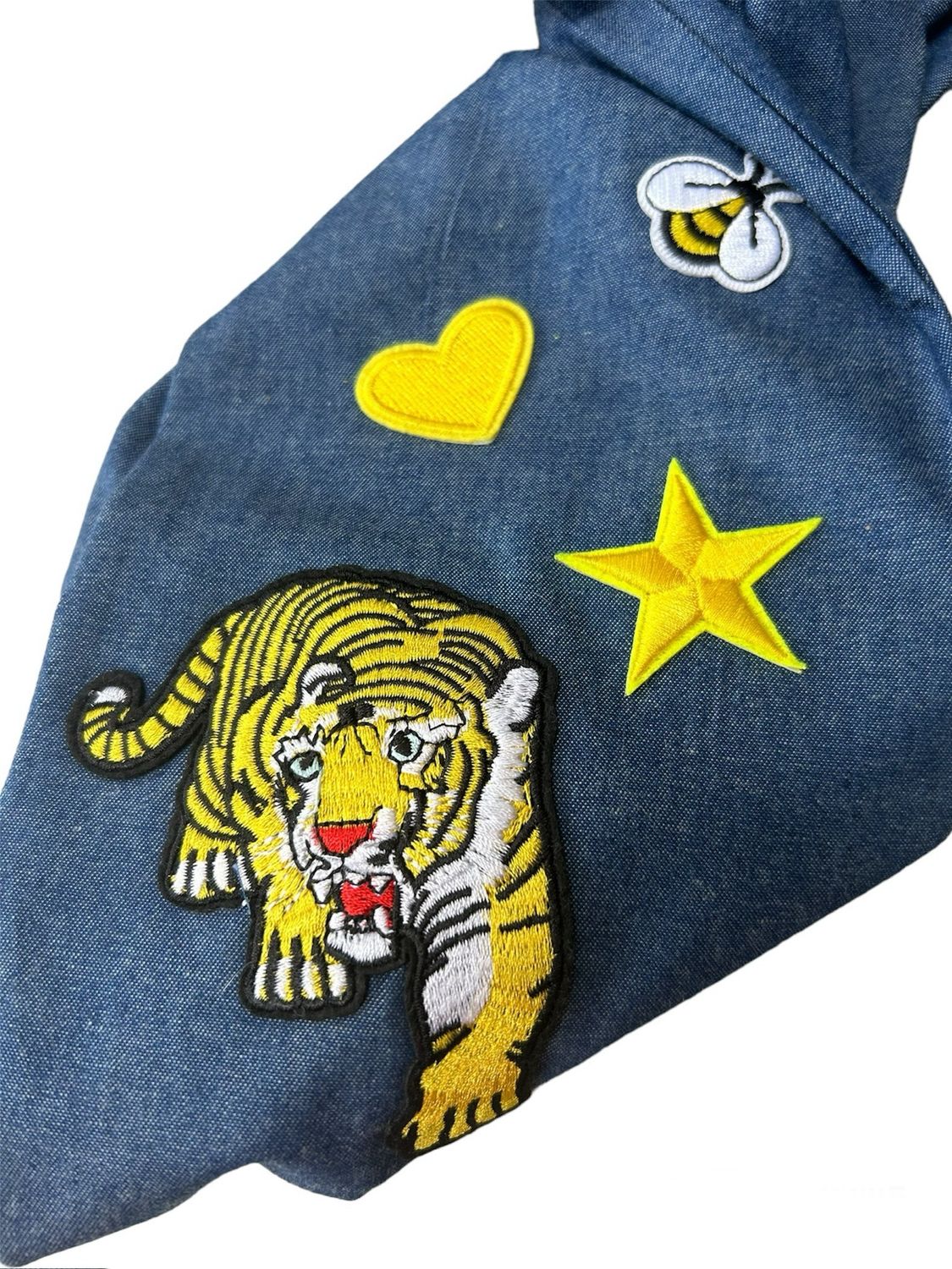 Denim Badge ( One Off) Wired Hairband