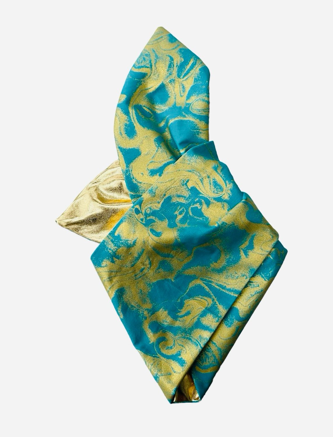 Gold And Teal Swirl Wired Hairband