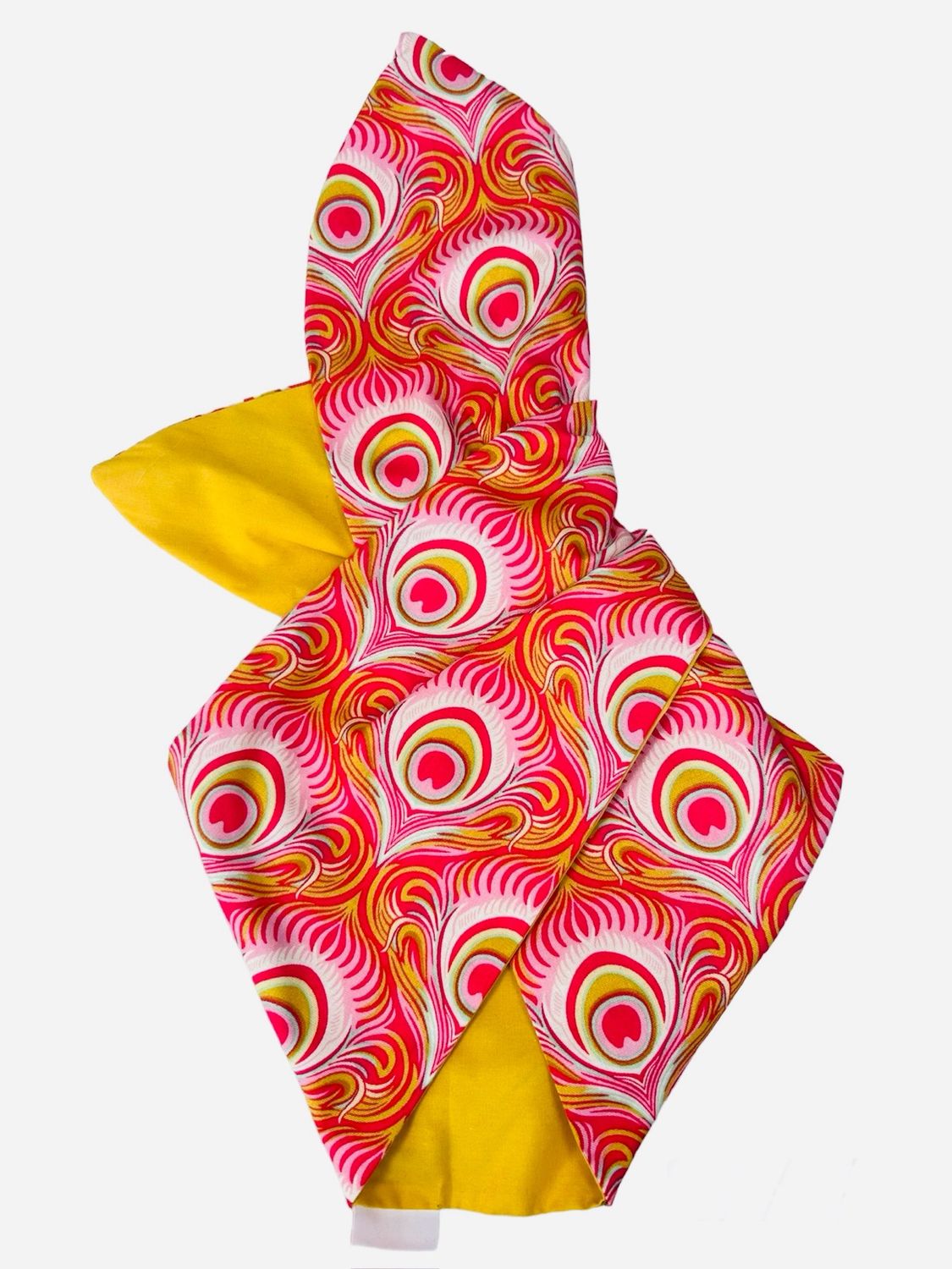Pink And Mustard Peacock Wired Hairband