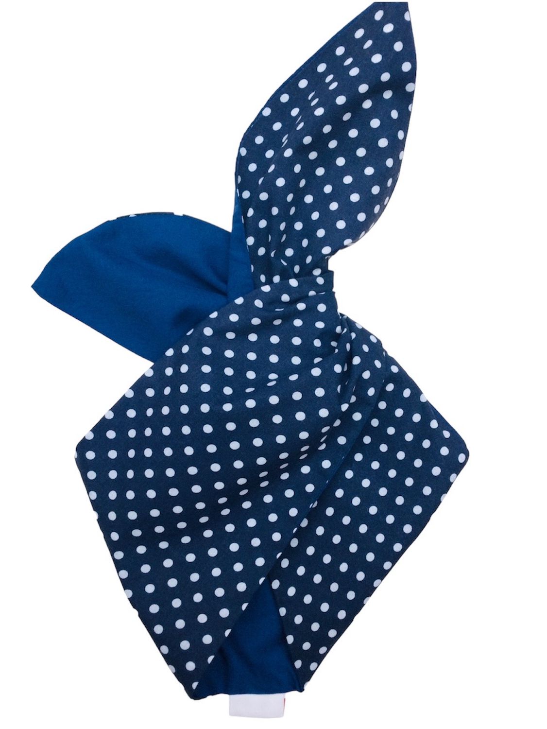 Navy polka dot hairband
