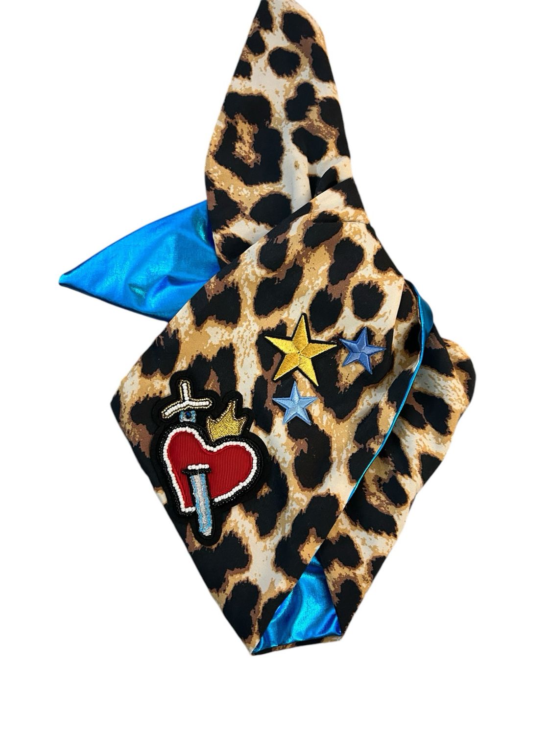 Leopard Dagger Heart Badge Bop Wired Hairband