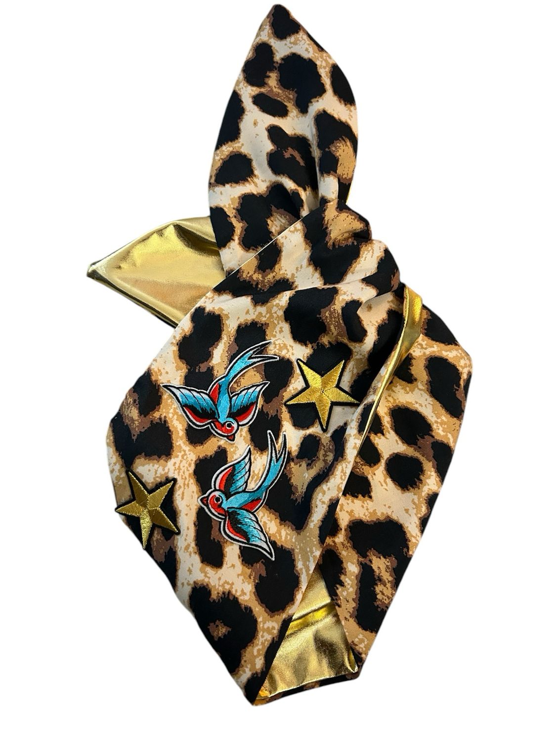 Leopard Swallows Badge Bop Wired Hairband