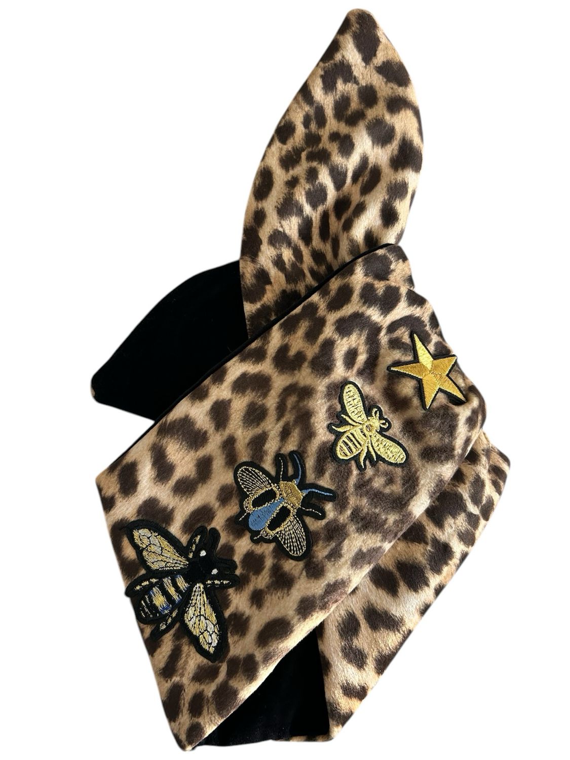 Leo Velvet With Bees And Star Wired Hairband