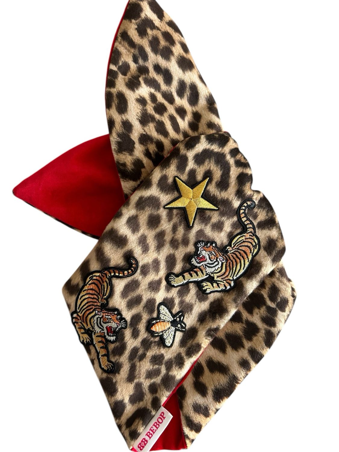 Leo Velvet Twin Tiger Wired Hairband