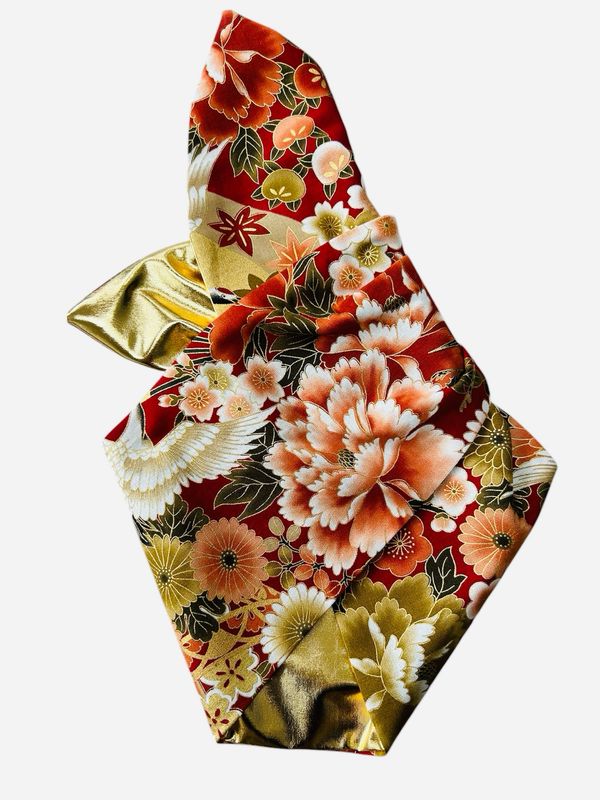 Oriental Wine And Gold Metallic Wired Hairband