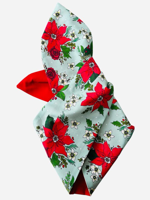 Mint And Red Pointsetia Wired Hairband