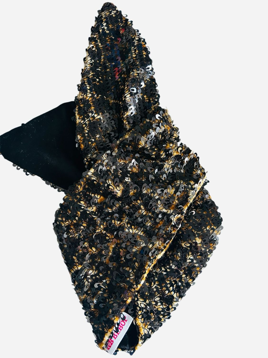 Velvet Leopard And Sequin Wired Hairband