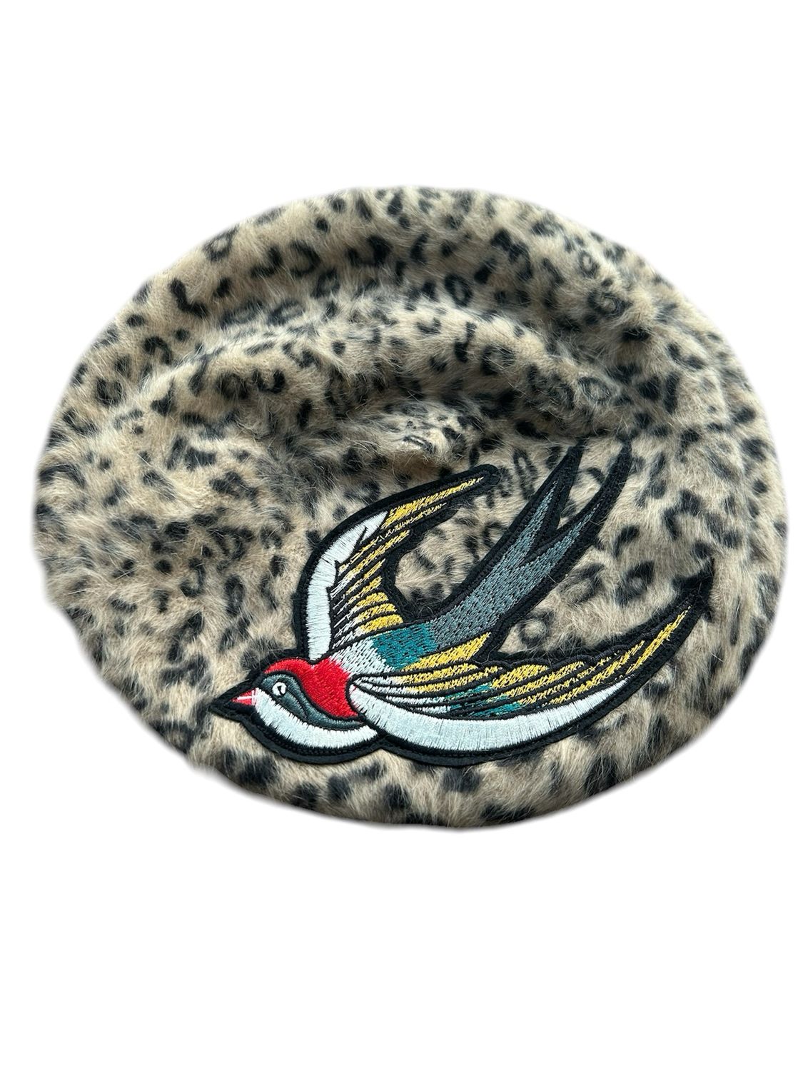 Leopard And Swallow Beret