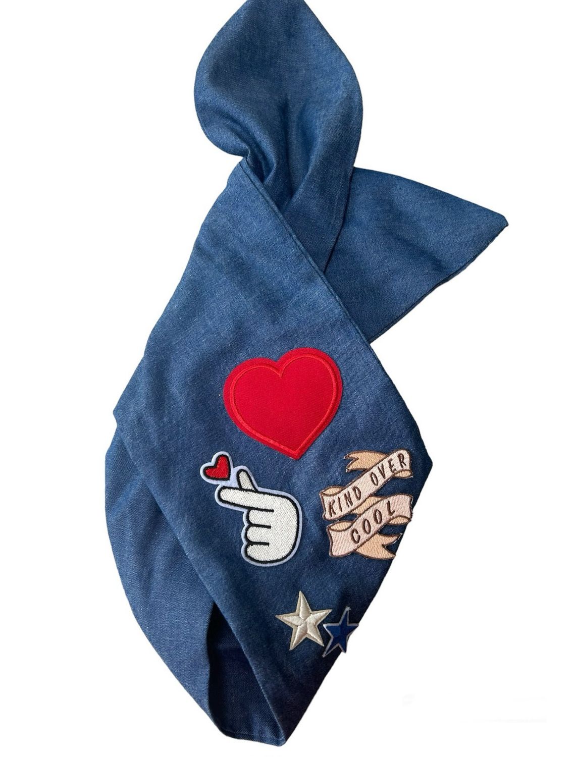 Denim Badge (one Off) Wired Hairband