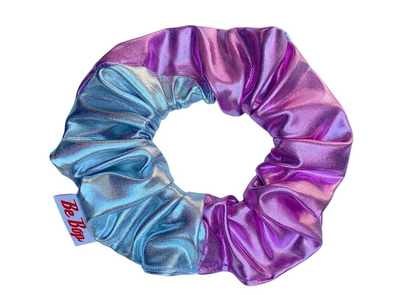 Silver And Pink Metallic Scrunchie