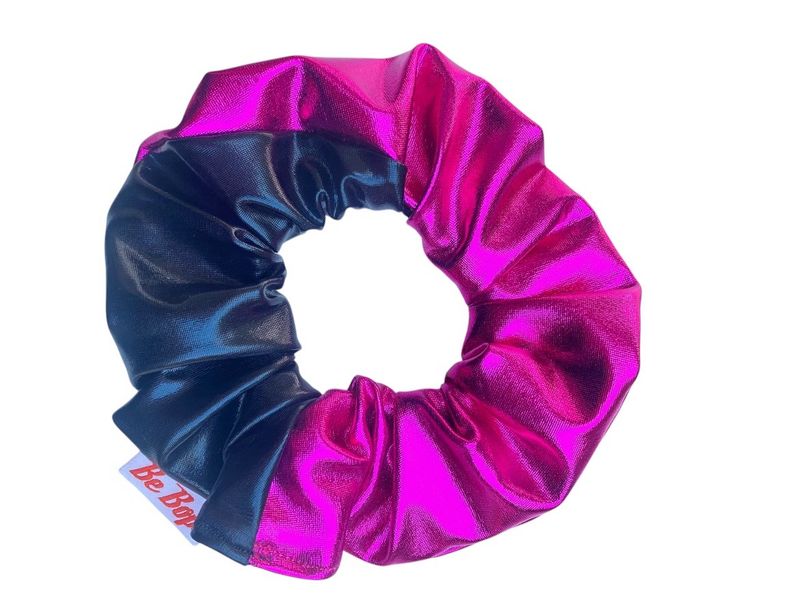 Cerise And Blk Metalic Scrunchie