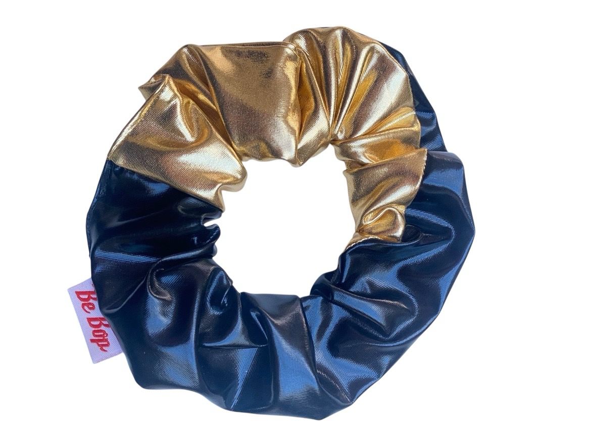 Gold And Black Metallic Scrunchie