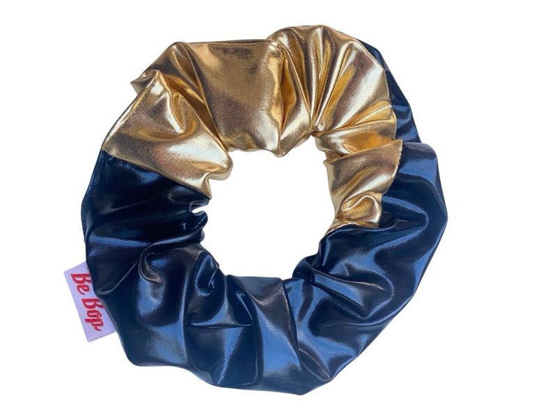 Gold And Black Metallic Scrunchie