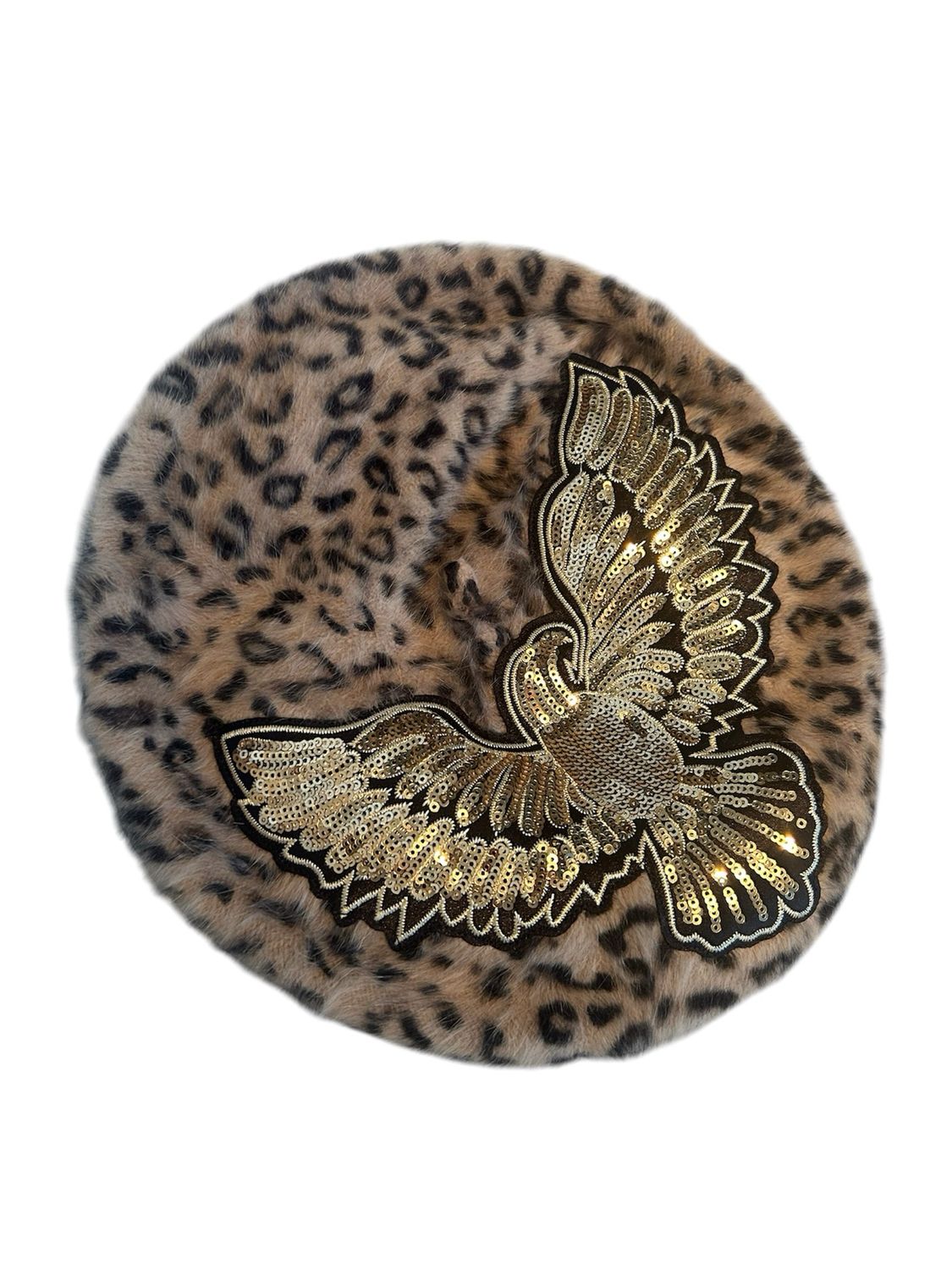 Leopard And Golden Eagle Beret