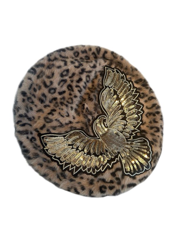 Leopard And Golden Eagle Beret